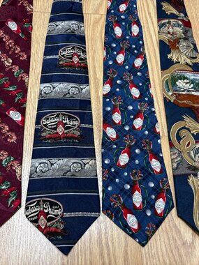 Set of 4 Men's Tabasco Neck Ties - Tabasco Brand - 100% Silk
